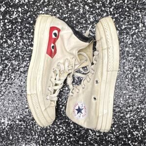 Converse CDG Play High Men's Sneakers Off White Red Black